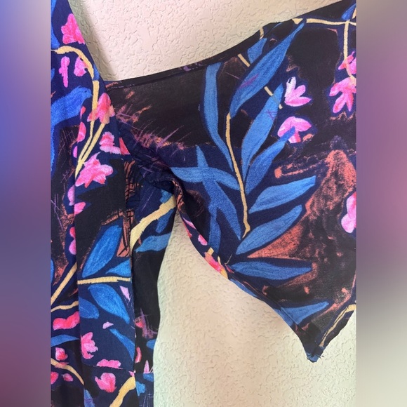 Anthropologie Maeve Elia Tropical Floral Open Shoulder Flutter Sleeve Dr… - Picture 8 of 11